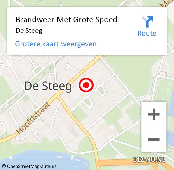 Locatie op kaart van de 112 melding: Brandweer Met Grote Spoed Naar De Steeg op 20 februari 2023 14:00