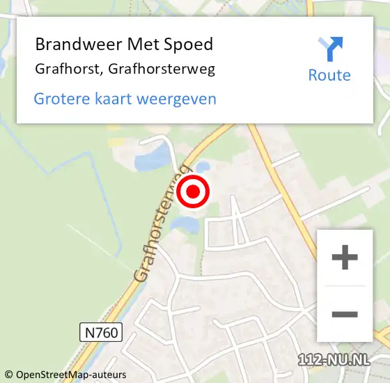 Locatie op kaart van de 112 melding: Brandweer Met Spoed Naar Grafhorst, Grafhorsterweg op 20 februari 2023 15:05