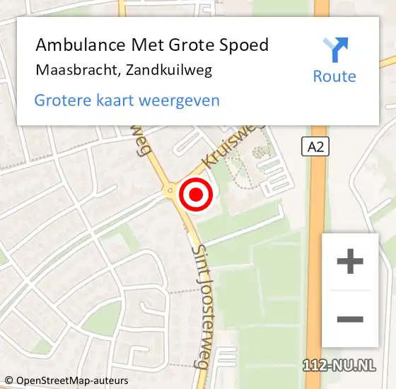 Locatie op kaart van de 112 melding: Ambulance Met Grote Spoed Naar Maasbracht, Zandkuilweg op 20 februari 2023 15:41