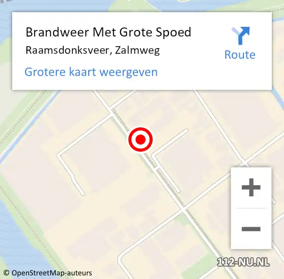 Locatie op kaart van de 112 melding: Brandweer Met Grote Spoed Naar Raamsdonksveer, Zalmweg op 20 februari 2023 15:56