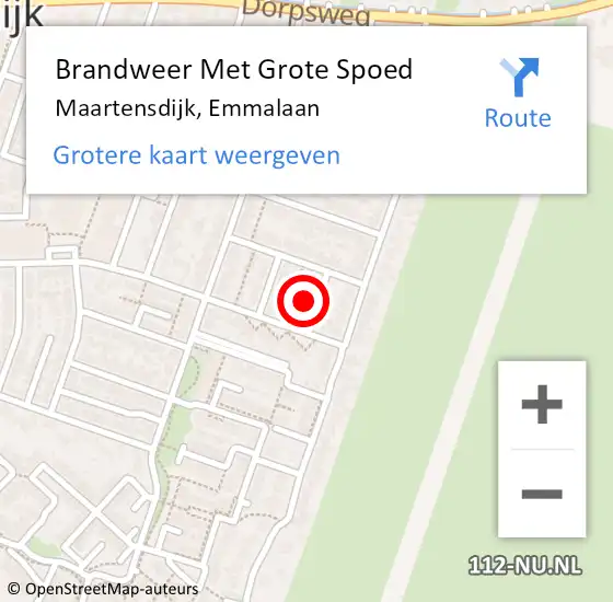 Locatie op kaart van de 112 melding: Brandweer Met Grote Spoed Naar Maartensdijk, Emmalaan op 20 februari 2023 16:00