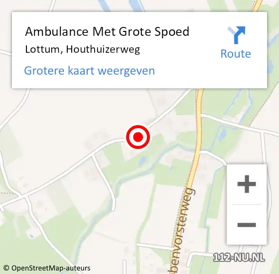 Locatie op kaart van de 112 melding: Ambulance Met Grote Spoed Naar Lottum, Houthuizerweg op 16 augustus 2014 10:39