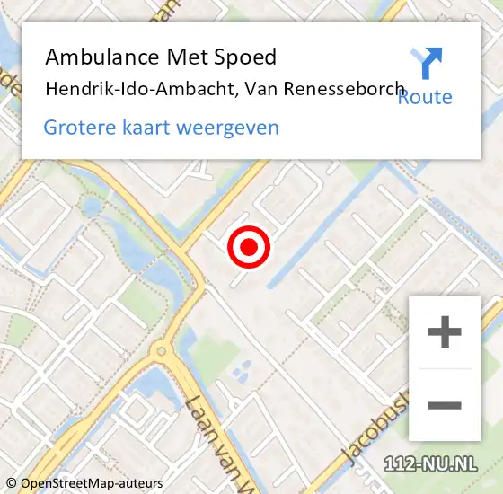 Locatie op kaart van de 112 melding: Ambulance Met Spoed Naar Hendrik-Ido-Ambacht, Van Renesseborch op 20 februari 2023 16:50