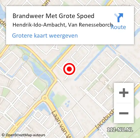 Locatie op kaart van de 112 melding: Brandweer Met Grote Spoed Naar Hendrik-Ido-Ambacht, Van Renesseborch op 20 februari 2023 17:01