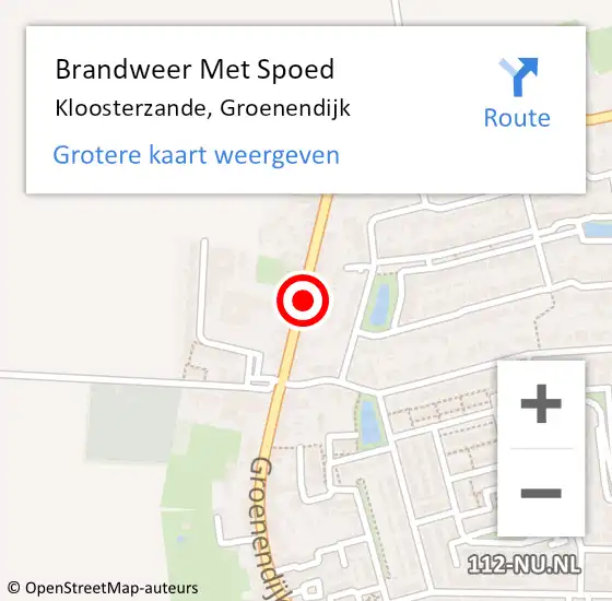 Locatie op kaart van de 112 melding: Brandweer Met Spoed Naar Kloosterzande, Groenendijk op 20 februari 2023 17:05