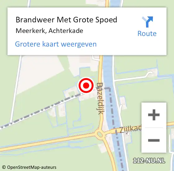 Locatie op kaart van de 112 melding: Brandweer Met Grote Spoed Naar Meerkerk, Achterkade op 20 februari 2023 18:39