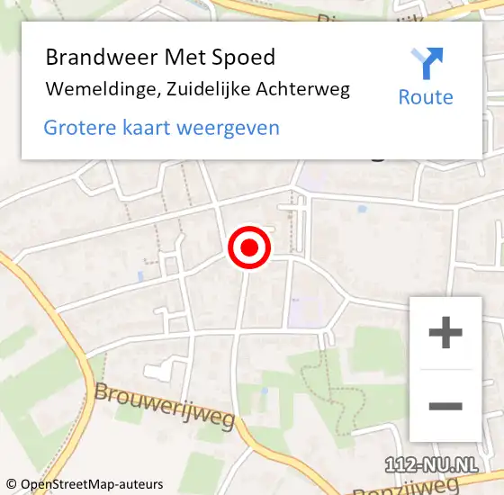 Locatie op kaart van de 112 melding: Brandweer Met Spoed Naar Wemeldinge, Zuidelijke Achterweg op 20 februari 2023 18:41