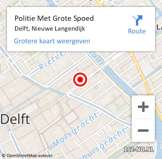 Locatie op kaart van de 112 melding: Politie Met Grote Spoed Naar Delft, Nieuwe Langendijk op 20 februari 2023 18:53