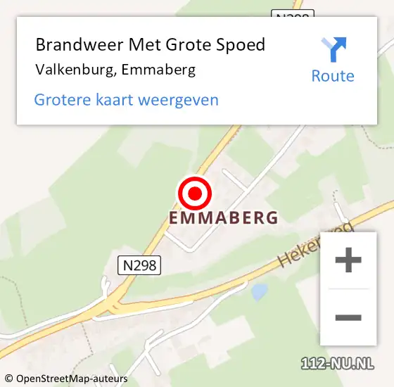 Locatie op kaart van de 112 melding: Brandweer Met Grote Spoed Naar Valkenburg, Emmaberg op 20 februari 2023 19:50