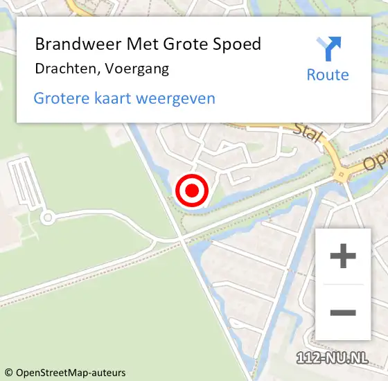 Locatie op kaart van de 112 melding: Brandweer Met Grote Spoed Naar Drachten, Voergang op 20 februari 2023 20:02