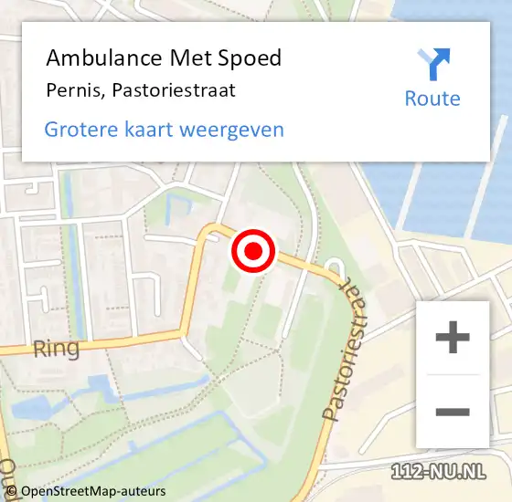 Locatie op kaart van de 112 melding: Ambulance Met Spoed Naar Pernis, Pastoriestraat op 20 februari 2023 21:21