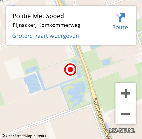 Locatie op kaart van de 112 melding: Politie Met Spoed Naar Pijnacker, Komkommerweg op 20 februari 2023 22:04