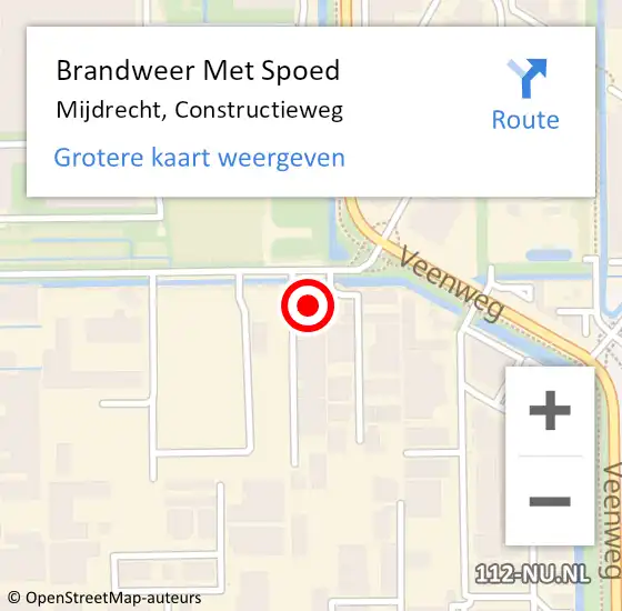 Locatie op kaart van de 112 melding: Brandweer Met Spoed Naar Mijdrecht, Constructieweg op 20 februari 2023 23:25