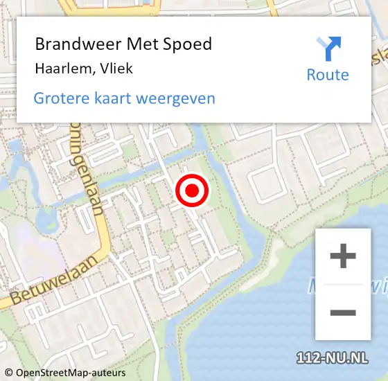 Locatie op kaart van de 112 melding: Brandweer Met Spoed Naar Haarlem, Vliek op 21 februari 2023 00:00