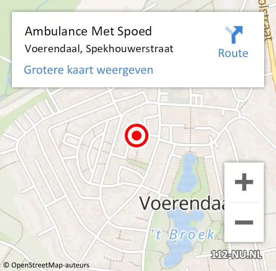 Locatie op kaart van de 112 melding: Ambulance Met Spoed Naar Voerendaal, Spekhouwerstraat op 16 augustus 2014 11:30