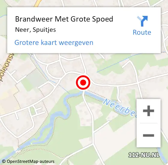 Locatie op kaart van de 112 melding: Brandweer Met Grote Spoed Naar Neer, Spuitjes op 21 februari 2023 01:09