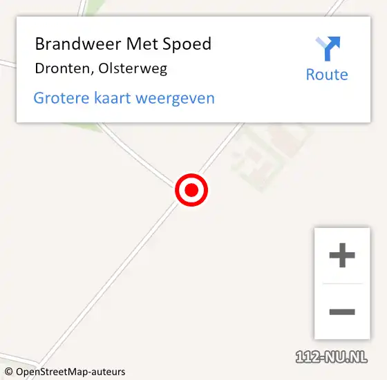 Locatie op kaart van de 112 melding: Brandweer Met Spoed Naar Dronten, Olsterweg op 21 februari 2023 02:30