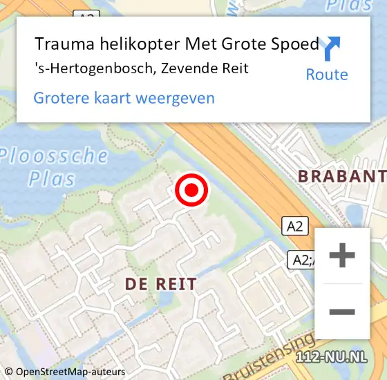 Locatie op kaart van de 112 melding: Trauma helikopter Met Grote Spoed Naar 's-Hertogenbosch, Zevende Reit op 21 februari 2023 05:06