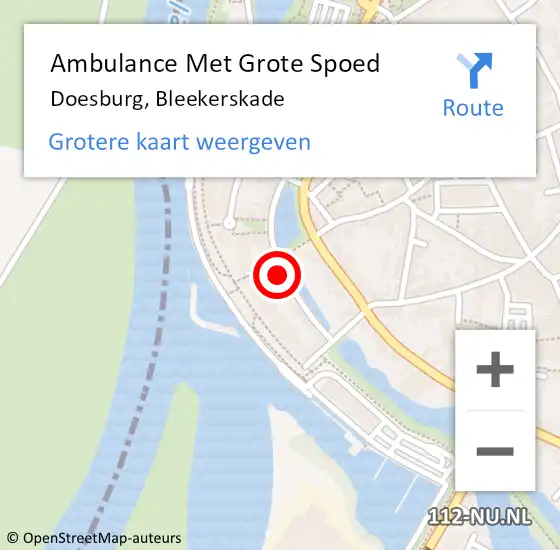 Locatie op kaart van de 112 melding: Ambulance Met Grote Spoed Naar Doesburg, Bleekerskade op 21 februari 2023 06:58