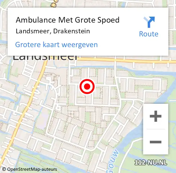 Locatie op kaart van de 112 melding: Ambulance Met Grote Spoed Naar Landsmeer, Drakenstein op 21 februari 2023 08:07