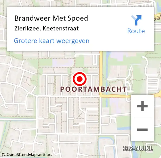 Locatie op kaart van de 112 melding: Brandweer Met Spoed Naar Zierikzee, Keetenstraat op 21 februari 2023 08:34