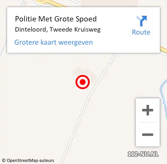 Locatie op kaart van de 112 melding: Politie Met Grote Spoed Naar Dinteloord, Tweede Kruisweg op 21 februari 2023 09:00