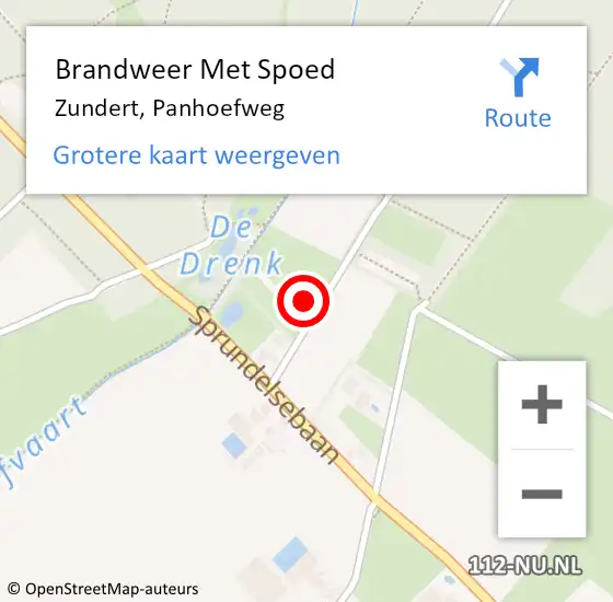 Locatie op kaart van de 112 melding: Brandweer Met Spoed Naar Zundert, Panhoefweg op 21 februari 2023 09:01