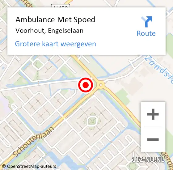 Locatie op kaart van de 112 melding: Ambulance Met Spoed Naar Voorhout, Engelselaan op 21 februari 2023 09:59