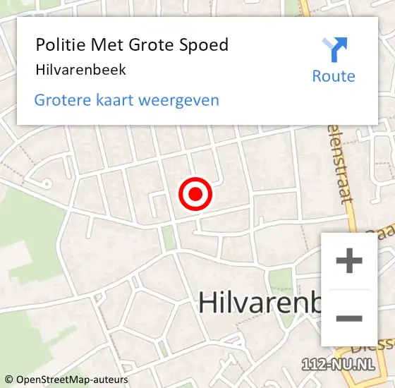 Locatie op kaart van de 112 melding: Politie Met Grote Spoed Naar Hilvarenbeek op 21 februari 2023 10:35