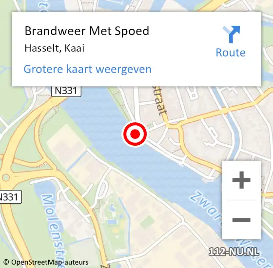 Locatie op kaart van de 112 melding: Brandweer Met Spoed Naar Hasselt, Kaai op 21 februari 2023 10:47