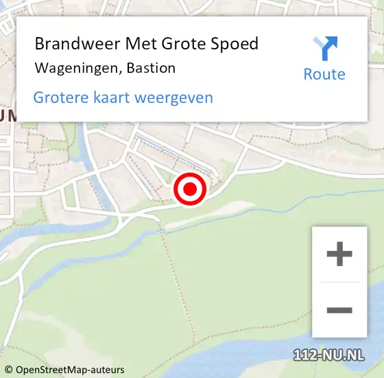 Locatie op kaart van de 112 melding: Brandweer Met Grote Spoed Naar Wageningen, Bastion op 21 februari 2023 10:49