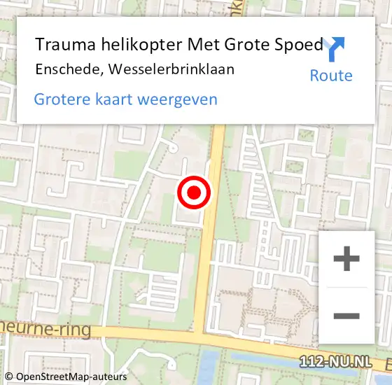 Locatie op kaart van de 112 melding: Trauma helikopter Met Grote Spoed Naar Enschede, Wesselerbrinklaan op 21 februari 2023 11:05
