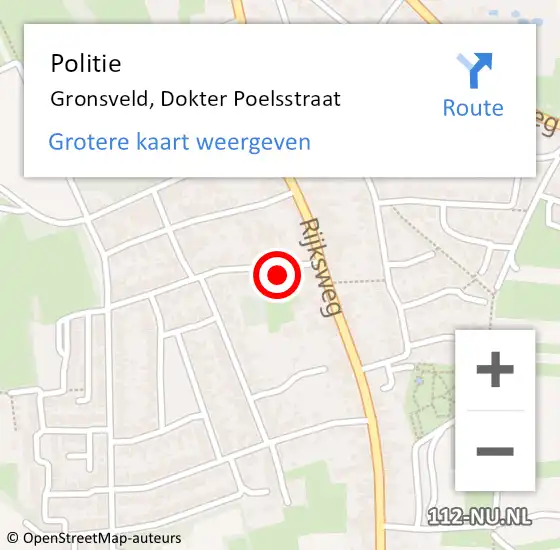 Locatie op kaart van de 112 melding: Politie Gronsveld, Dokter Poelsstraat op 21 februari 2023 11:34