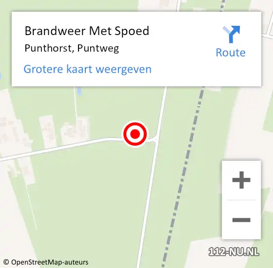 Locatie op kaart van de 112 melding: Brandweer Met Spoed Naar Punthorst, Puntweg op 16 augustus 2014 12:39