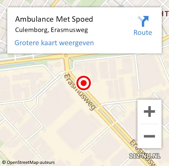 Locatie op kaart van de 112 melding: Ambulance Met Spoed Naar Culemborg, Erasmusweg op 21 februari 2023 14:39