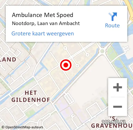 Locatie op kaart van de 112 melding: Ambulance Met Spoed Naar Nootdorp, Laan van Ambacht op 21 februari 2023 14:51