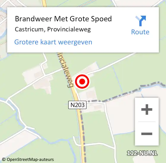 Locatie op kaart van de 112 melding: Brandweer Met Grote Spoed Naar Castricum, Provincialeweg op 21 februari 2023 15:07