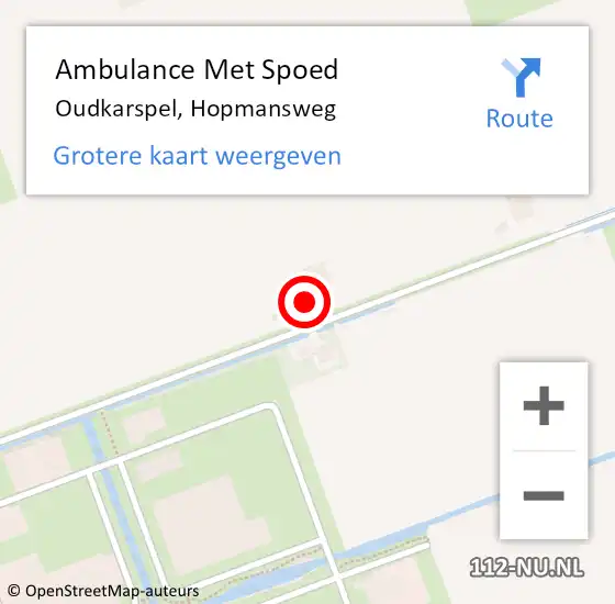 Locatie op kaart van de 112 melding: Ambulance Met Spoed Naar Oudkarspel, Hopmansweg op 21 februari 2023 15:51