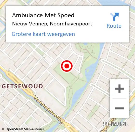 Locatie op kaart van de 112 melding: Ambulance Met Spoed Naar Nieuw-Vennep, Noordhavenpoort op 21 februari 2023 16:03