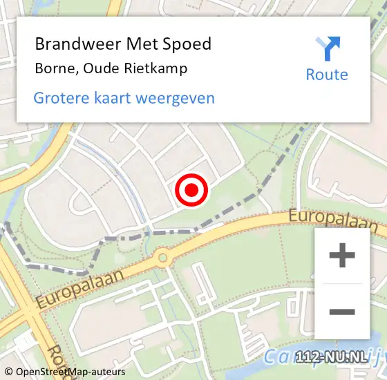 Locatie op kaart van de 112 melding: Brandweer Met Spoed Naar Borne, Oude Rietkamp op 21 februari 2023 16:58