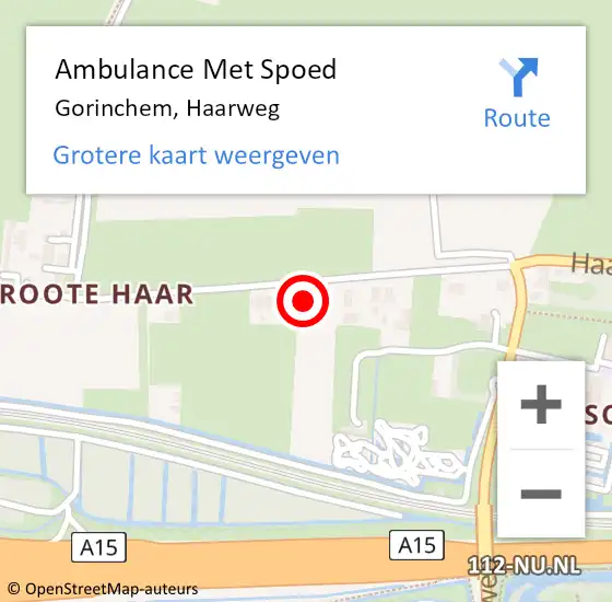 Locatie op kaart van de 112 melding: Ambulance Met Spoed Naar Gorinchem, Haarweg op 21 februari 2023 17:09