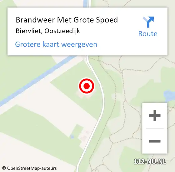 Locatie op kaart van de 112 melding: Brandweer Met Grote Spoed Naar Biervliet, Oostzeedijk op 21 februari 2023 17:22