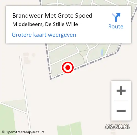 Locatie op kaart van de 112 melding: Brandweer Met Grote Spoed Naar Middelbeers, De Stille Wille op 21 februari 2023 17:46