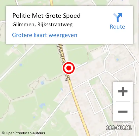 Locatie op kaart van de 112 melding: Politie Met Grote Spoed Naar Glimmen, Rijksstraatweg op 21 februari 2023 18:25