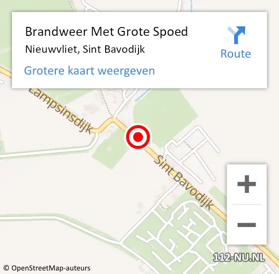 Locatie op kaart van de 112 melding: Brandweer Met Grote Spoed Naar Nieuwvliet, Sint Bavodijk op 21 februari 2023 18:44