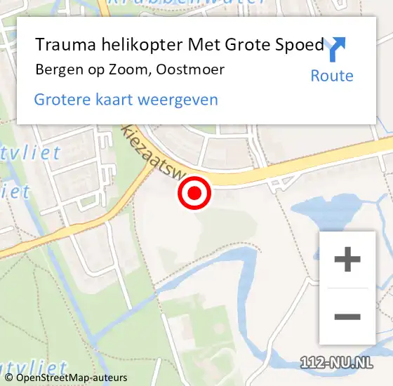Locatie op kaart van de 112 melding: Trauma helikopter Met Grote Spoed Naar Bergen op Zoom, Oostmoer op 21 februari 2023 19:13