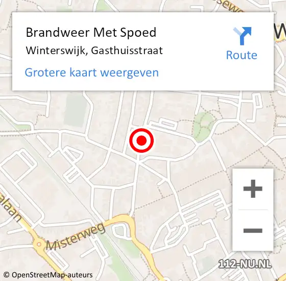 Locatie op kaart van de 112 melding: Brandweer Met Spoed Naar Winterswijk, Gasthuisstraat op 21 februari 2023 19:29