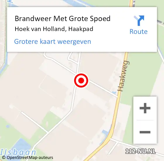 Locatie op kaart van de 112 melding: Brandweer Met Grote Spoed Naar Hoek van Holland, Haakpad op 21 februari 2023 20:49