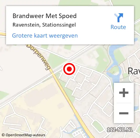 Locatie op kaart van de 112 melding: Brandweer Met Spoed Naar Ravenstein, Stationssingel op 21 februari 2023 20:57