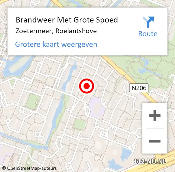 Locatie op kaart van de 112 melding: Brandweer Met Grote Spoed Naar Zoetermeer, Roelantshove op 21 februari 2023 21:26